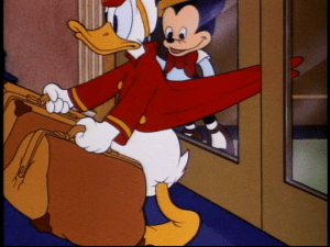 Junior continues his torment of Donald, including closing the elevator doors on Donald's shirt