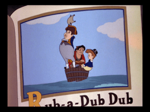 Charles Laughton, Spencer Tracy, and Freddie Bartholomew sit in a tub as they perform the nursery rhyme