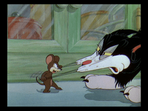 Dosed with Mickey's courage-builder potion, the mouse takes revenge on the cat