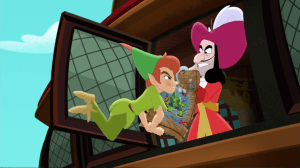 Peter demands his shadow back, but Hook will only agree is Peter leaves Never Land for good