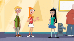 Candace (C) is joined by her friend Stacy and her crush Jeremy, while attempting to rid herself of a bout of stage fright