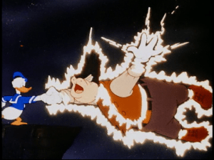 Donald, delighted by the fact he now has mysterious powers, uses them to his full advantage