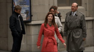 Morris is annoyed at Megan questioning the suspect, particularly because they don't have any proof about the suspect's alleged affair