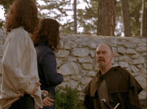 Philip and Conrad meet with Cardaggian, believing him to be Robin Hood, as he knows the secret code words
