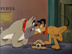 Pluto runs to defend K.B. from the persuasion of Butch