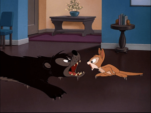 Joey is terrified after coming across Donald's bearskin rug