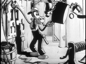 Horace Horsecollar creates a stormy scene for the dance performance