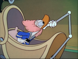 Donald enjoys the attention from the robotic nursemaid