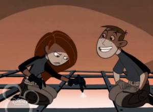 Kim and Ron sit on the roof of the company, trying to determine the situation