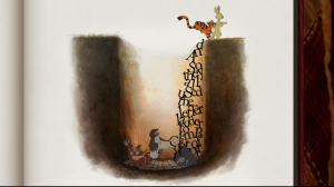 Pooh uses letters to help everyone get out of the Backson pit