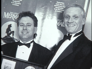 Menken (L) and songwriting partner Howard Ashman