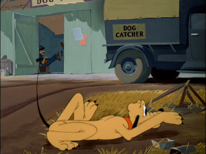 Pluto sneaks into the dog pound to rescue the cute dachshund