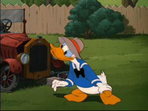 After several failed attempts to follow Spike, Donald accidentally finds the honey's location