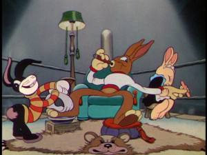 Max Hare lounges in the corner as he waits for the next round to begin