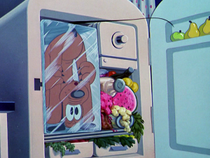 Pluto finds himself frozen in the fridge after Milton traps him