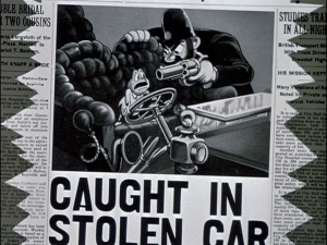 After a drastic attempt to feed his new mania, Toad is found and arrested for driving a stolen car