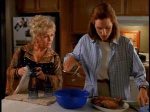 Aggie argues with Gwen, as she believes that Marnie should have already begun her training as a witch