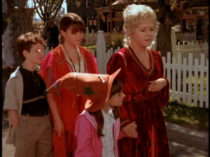 As they travel through Halloweentown, Aggie explains how the town came to be