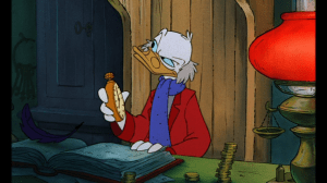 Scrooge eyes the clock, but begrudgingly lets Cratchit go home for Christmas