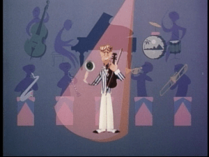 Ludwig moves to the Great Depression era of songs, and turns to a picture of a signer with a backing band