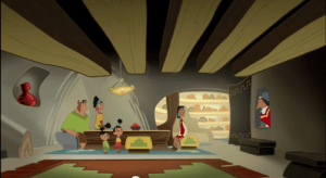 Kronk stops by to intimidate Kuzco, leading to an awkward moment between everyone