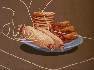 A list of foods made from corn is shown through animation