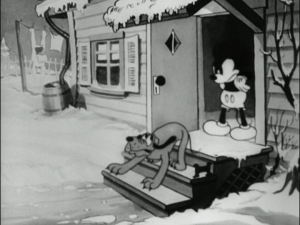 Mickey sends Pluto outside after accusing him of making a mess