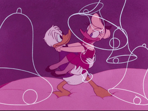 While waiting for Daisy, Donald dreams of what their married life would be like
