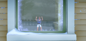 Ken looks out the window in despair as Bonnie heads off to Hawaii without him and Barbie