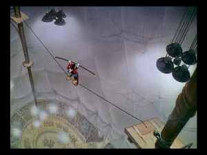 Mickey finds himself in a precarious situation after being shot out of a cannon