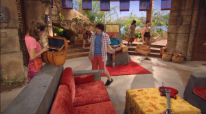 After setting off the volcano, the villagers pack like crazy to flee the island