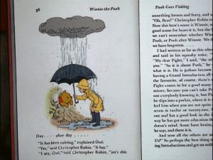 Pooh has to wait several days to get thin again, and his friends help him through the wait